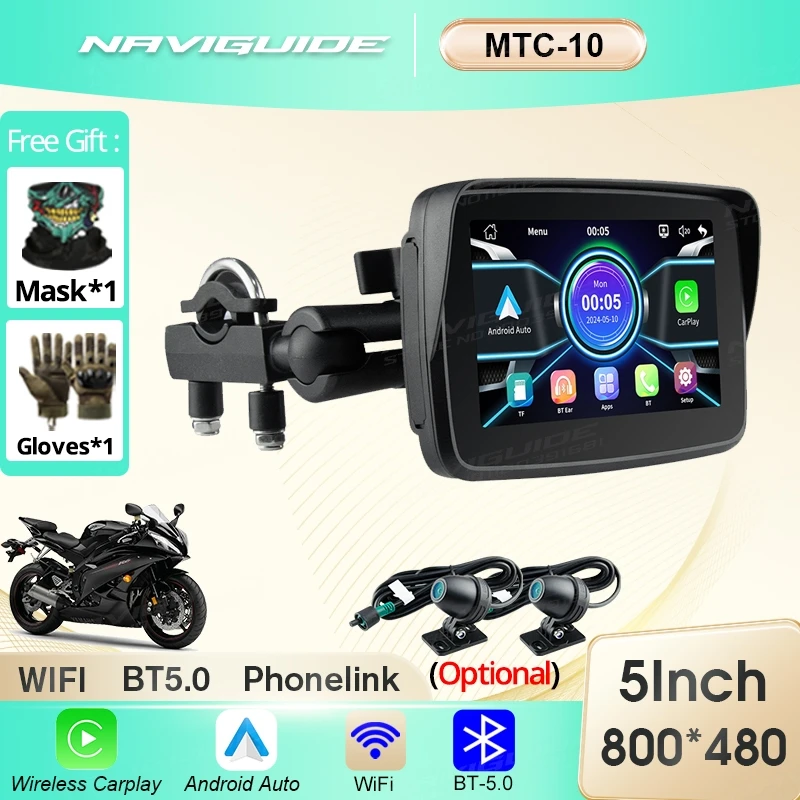 NAVIGUIDE MTC-10 5-дюймовый 800*480P беспроводной Carplay дисплей IPS экран мотоцикл Android авто мотоцикл навигационный двигатель
NAVIGUIDE MTC-10 5-дюймовый 800*480P беспроводной Carplay дисплей IPS экран мотоцикл Android авто мотоцикл навигационный двигатель