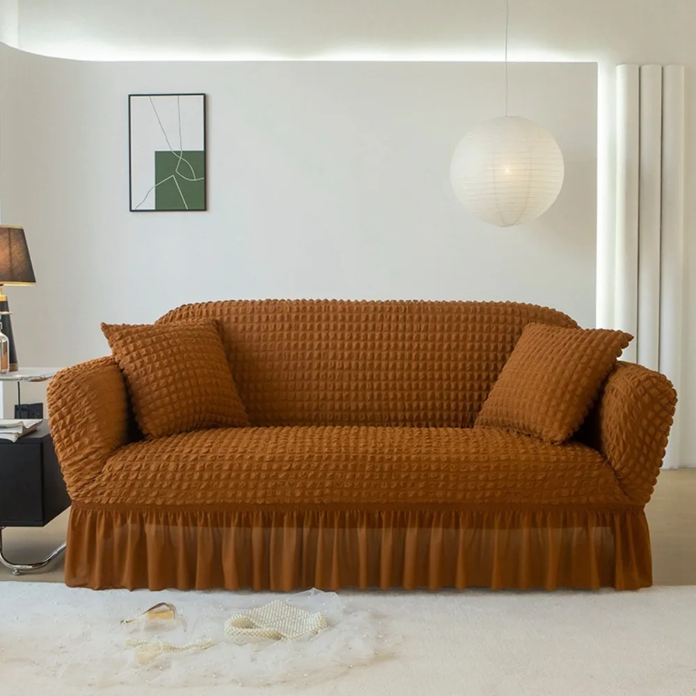 High Elastic Seersucker Grid Sofa Cover Dirt-resistant 1/2/3/4 Seater Sofa Protecter with Skirt Hem Universal Sofa Slipcover
High Elastic Seersucker Grid Sofa Cover Dirt-resistant 1/2/3/4 Seater Sofa Protecter with Skirt Hem Universal Sofa Slipcover