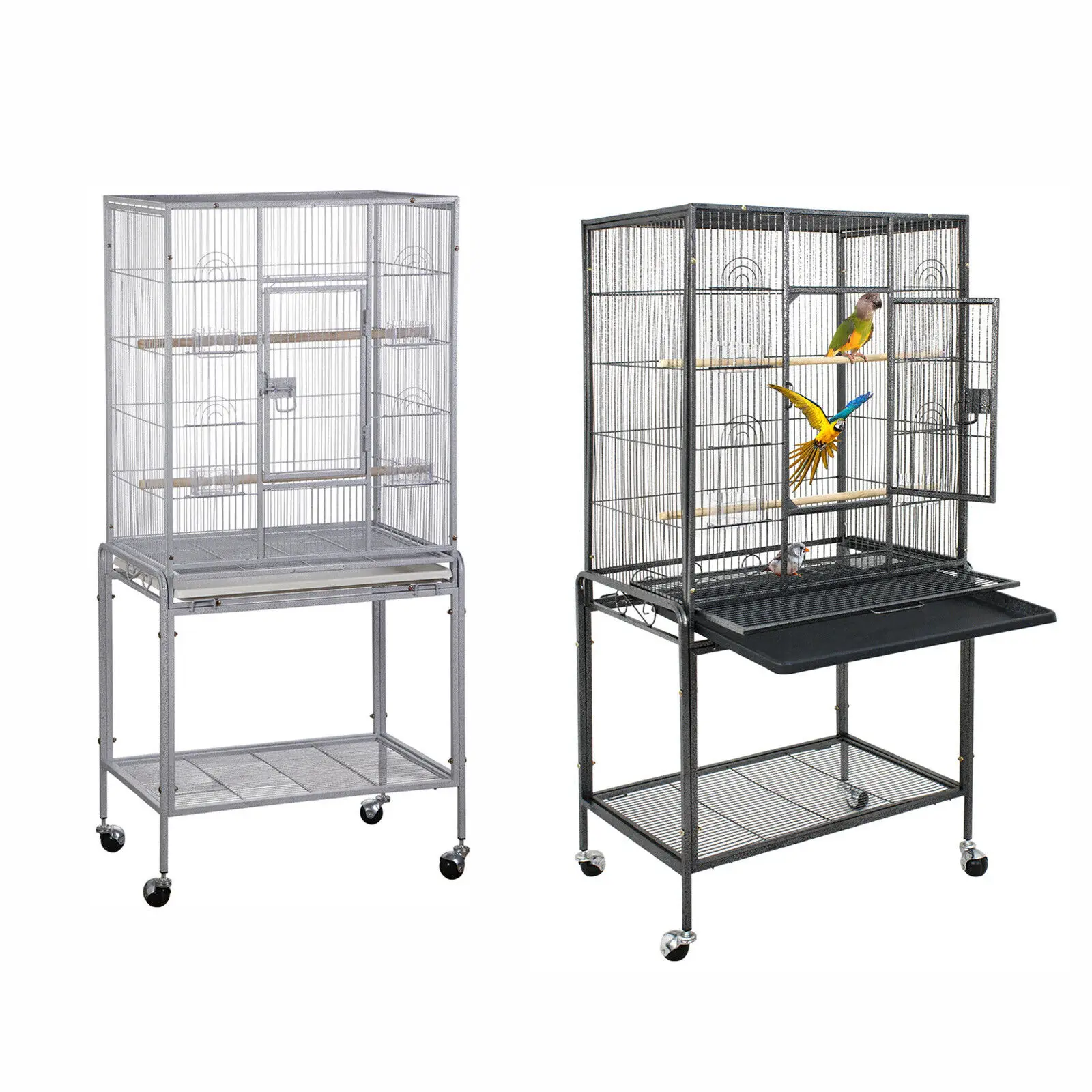 53 Inch Flight Bird Cage Large Wrought Iron Parrot Cage w/ Rolling Stand 2 Color
53 Inch Flight Bird Cage Large Wrought Iron Parrot Cage w/ Rolling Stand 2 Color