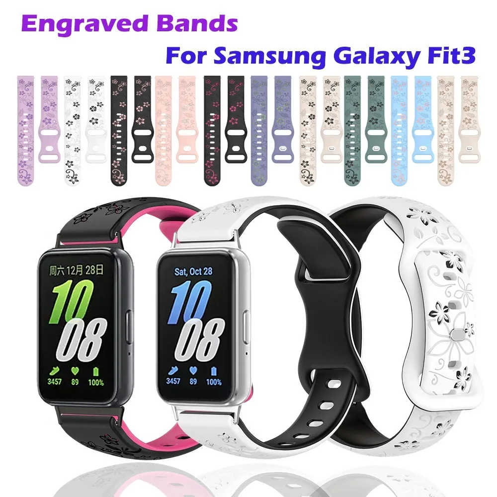 Engraved Band for Samsung Galaxy Fit3 Watch Band Soft Silicone Comfortable Breathable Stylish Dual Color for Samsung Galaxy Fit3
Engraved Band for Samsung Galaxy Fit3 Watch Band Soft Silicone Comfortable Breathable Stylish Dual Color for Samsung Galaxy Fit3