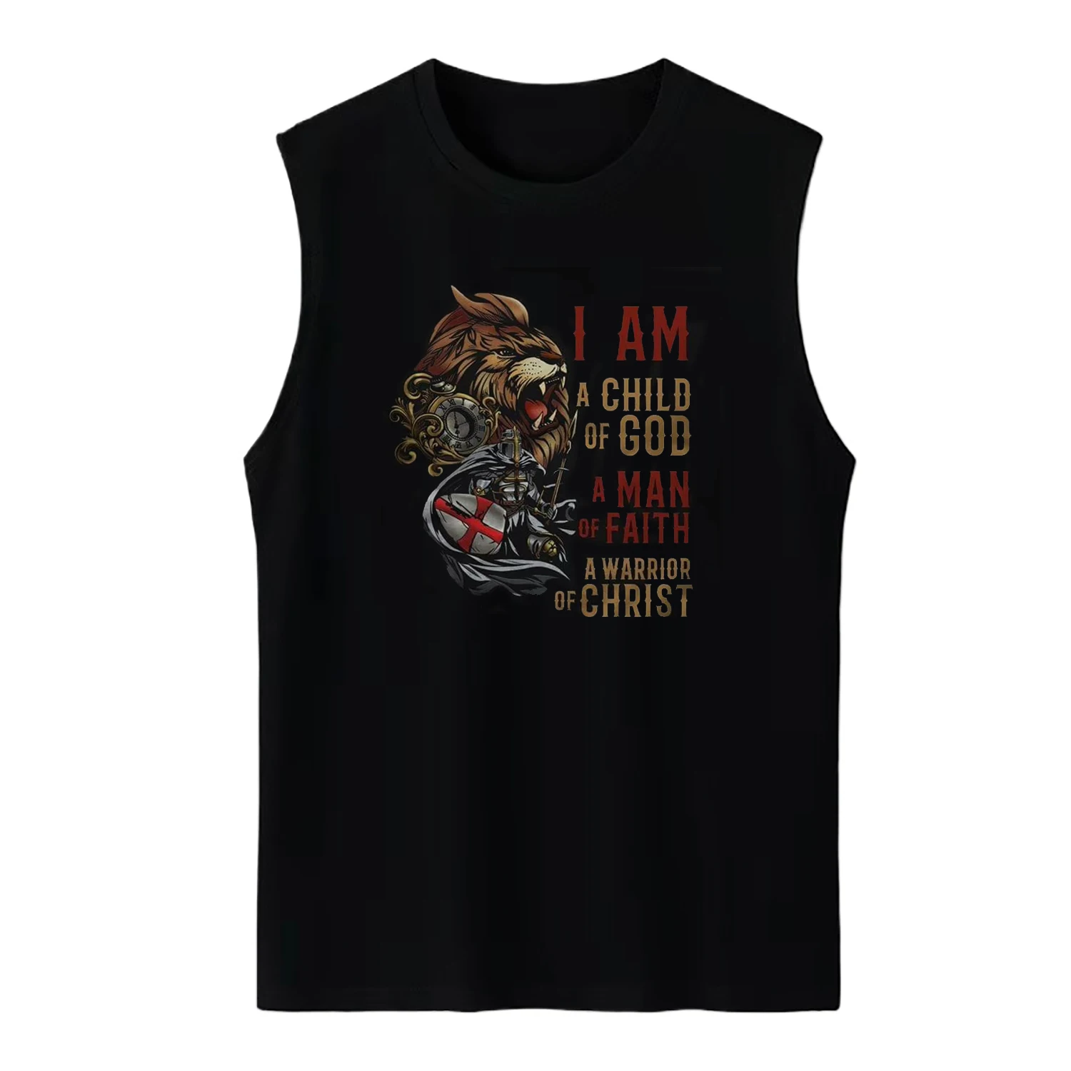 Child of God, Man of Faith, Warrior of Christ. Crusaders Lion Tanktop 100% Cotton O-Neck Summer Casual Mens Vest Sleeveless Tee
Child of God, Man of Faith, Warrior of Christ. Crusaders Lion Tanktop 100% Cotton O-Neck Summer Casual Mens Vest Sleeveless Tee