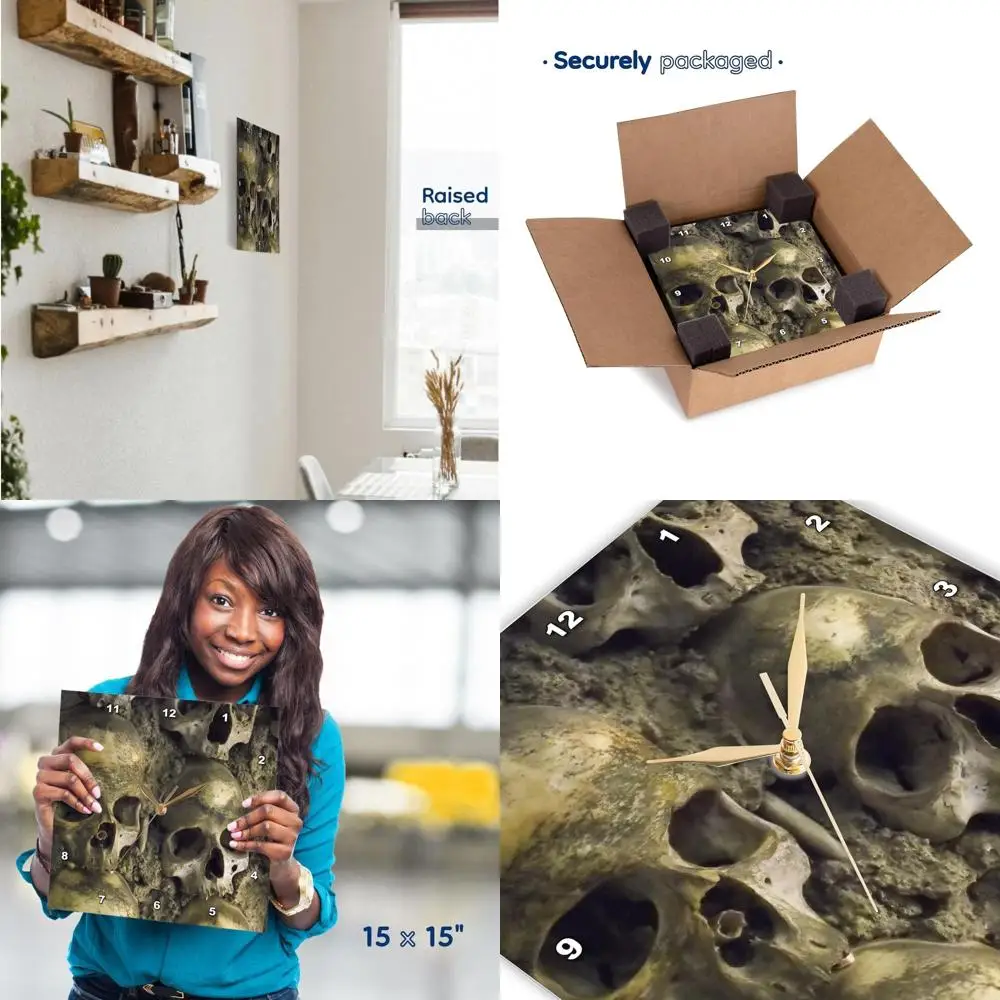 15 Silent Wall Clock - Chapel of Bones Skulls, Evora, Portugal - Unique Design
15 Silent Wall Clock - Chapel of Bones Skulls, Evora, Portugal - Unique Design