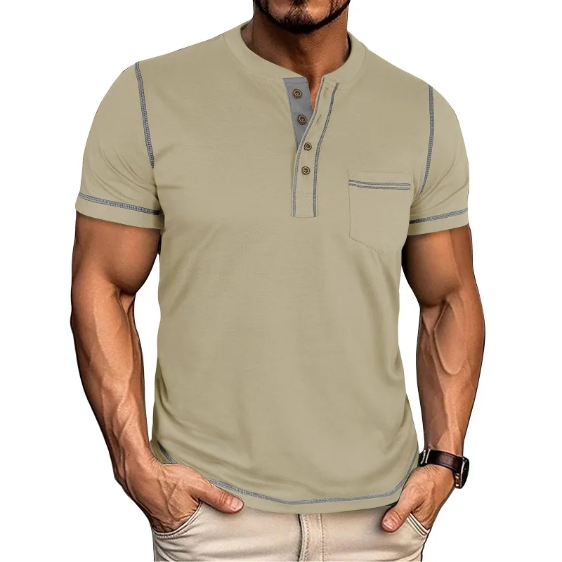 Summer Men's Henry Short Sleeve Tshirts Casual Breathable Sports Street Fashion Top T-shirt
Summer Men's Henry Short Sleeve Tshirts Casual Breathable Sports Street Fashion Top T-shirt
