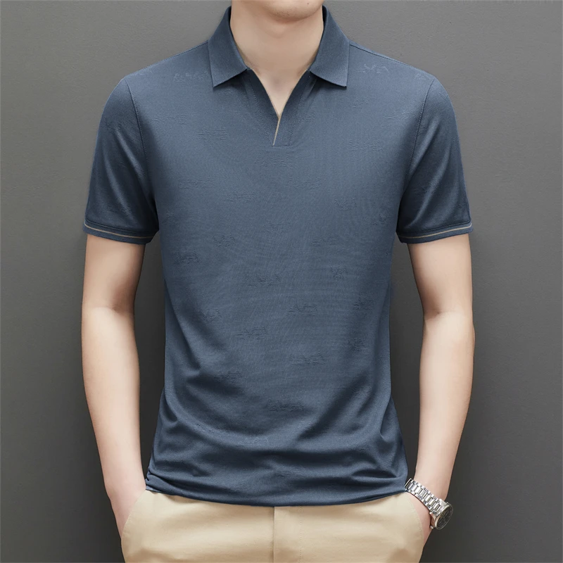 2022 Mulberry Silk Golf Men's Polo Shirts Luxury Short Sleeve Solid Color Male T-shirts Fashion Jacquard Simple Man Tees 4XL
2022 Mulberry Silk Golf Men's Polo Shirts Luxury Short Sleeve Solid Color Male T-shirts Fashion Jacquard Simple Man Tees 4XL