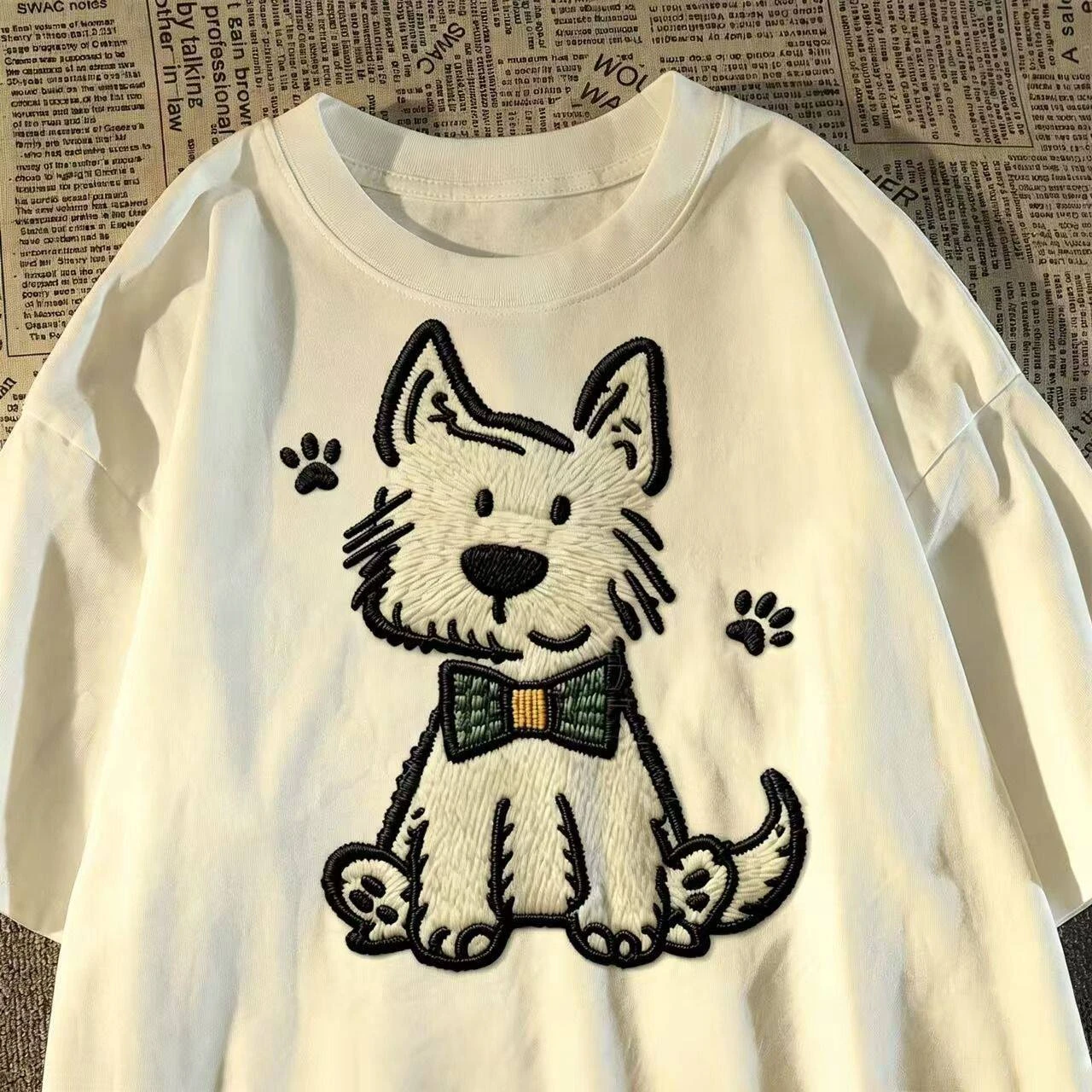 Japanese Funny Cartoon Dog Printed Cotton Short Sleeve T-shirt Men's High Street Summer Ins Loose Top Clothes
Japanese Funny Cartoon Dog Printed Cotton Short Sleeve T-shirt Men's High Street Summer Ins Loose Top Clothes