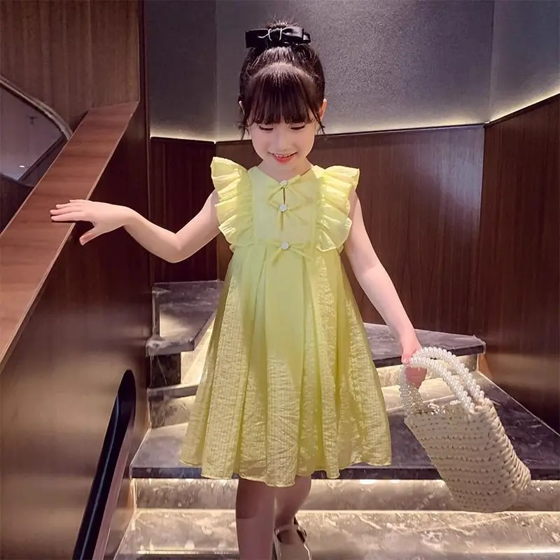 Girls' Summer Dress2025New Stylish Children's Internet Celebrity Princess Dress Little Girl Solid Color Sleeveless Tank Dress
Girls' Summer Dress2025New Stylish Children's Internet Celebrity Princess Dress Little Girl Solid Color Sleeveless Tank Dress