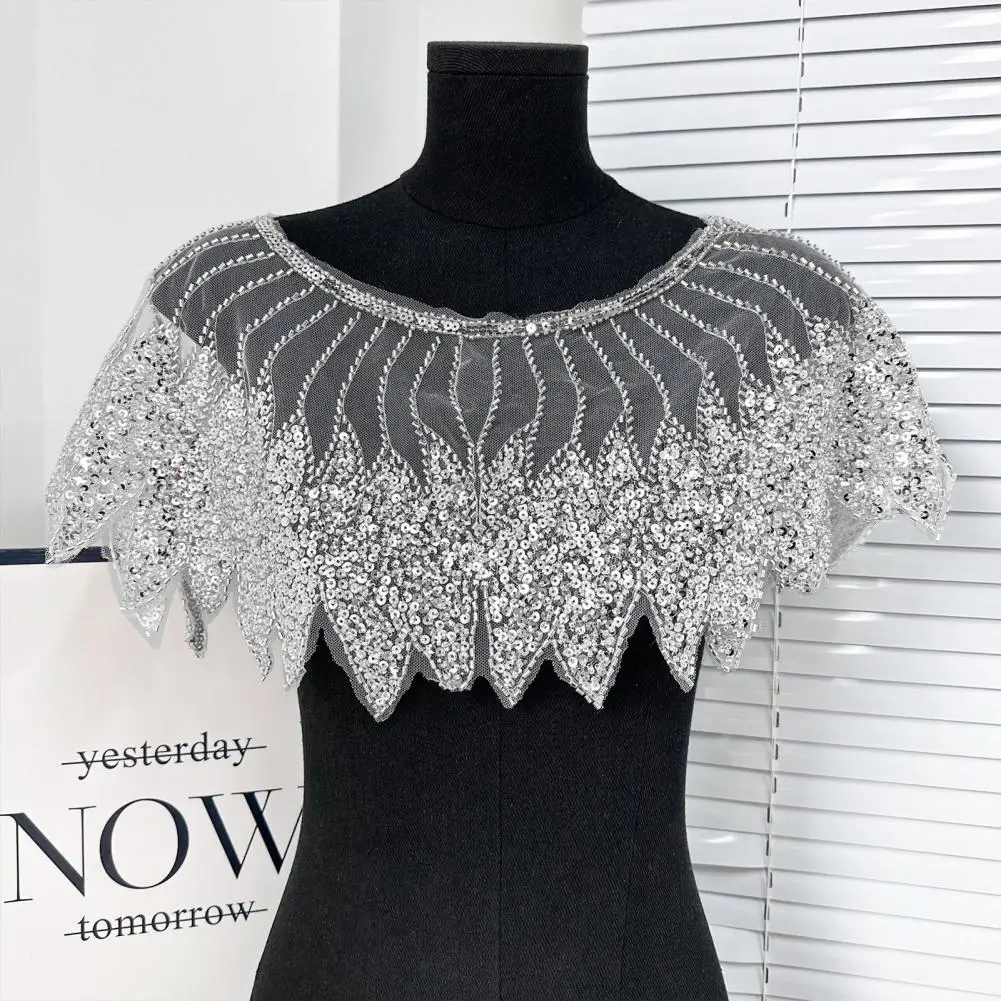 Fake Collar Shawl with Sparkling Sequins Beads See-through Bridal Wedding Dress False Collar Formal Occasions Shawl Collar
Fake Collar Shawl with Sparkling Sequins Beads See-through Bridal Wedding Dress False Collar Formal Occasions Shawl Collar