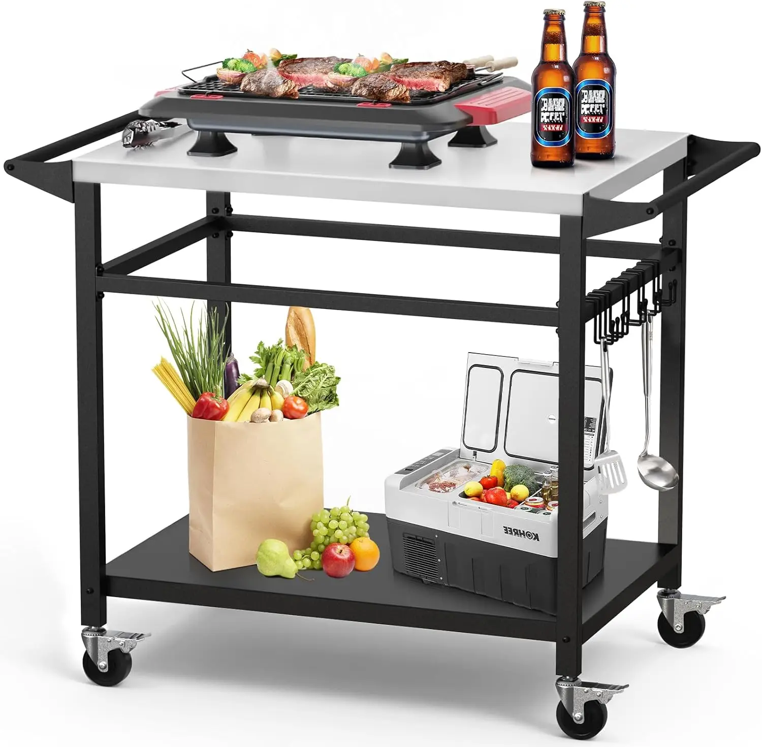 20"x 32" Grill Table with Double-Shelf, Stainless Steel Grill Cart, Multifunctional Food Prep and Pizza
20"x 32" Grill Table with Double-Shelf, Stainless Steel Grill Cart, Multifunctional Food Prep and Pizza