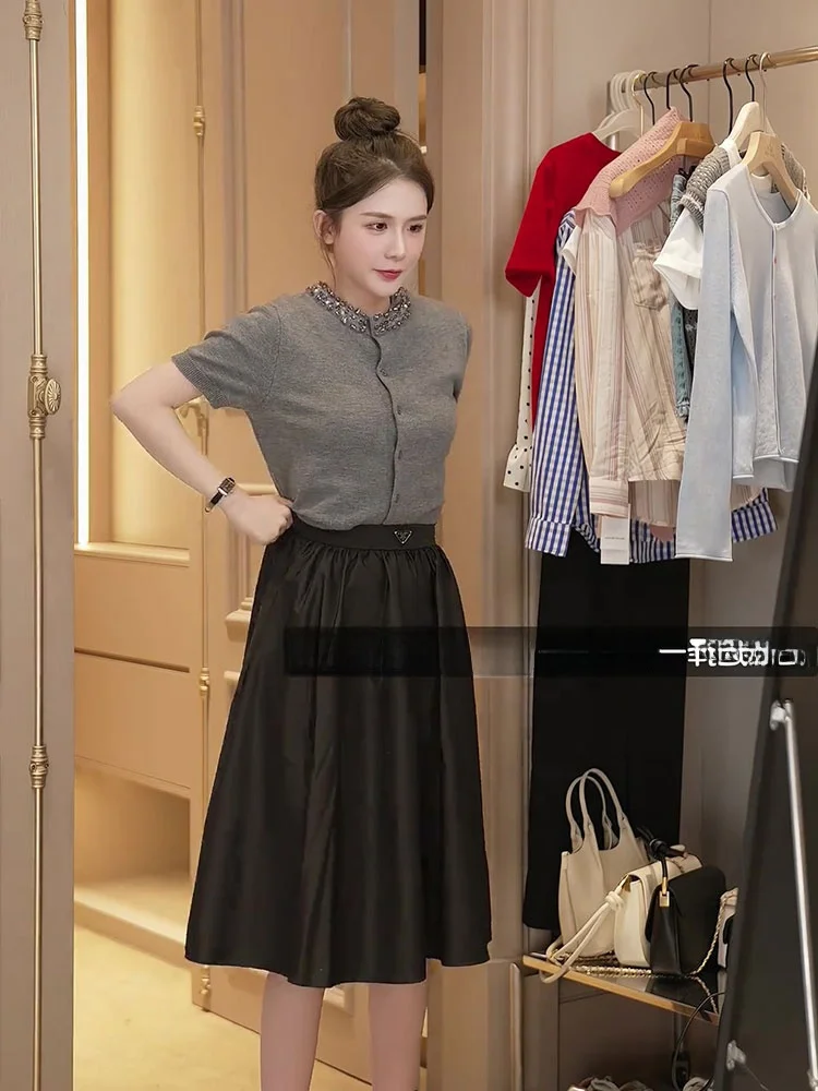 Korean Sle ort Sve Knitted Open Cardigan Slimming Summer Bead Design Simple Women's Faion Outerwear Poetic Lin
Korean Sle ort Sve Knitted Open Cardigan Slimming Summer Bead Design Simple Women's Faion Outerwear Poetic Lin