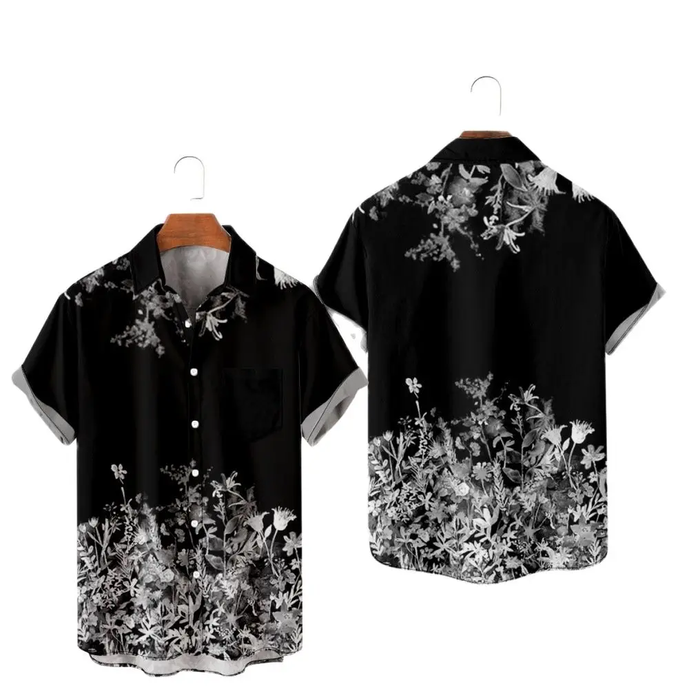 Summer Short Sleeve Shirt Beach Shorts Floral Printed Black Men's Blouse Holiday Party Wear Casual Clothing Streetwear
Summer Short Sleeve Shirt Beach Shorts Floral Printed Black Men's Blouse Holiday Party Wear Casual Clothing Streetwear