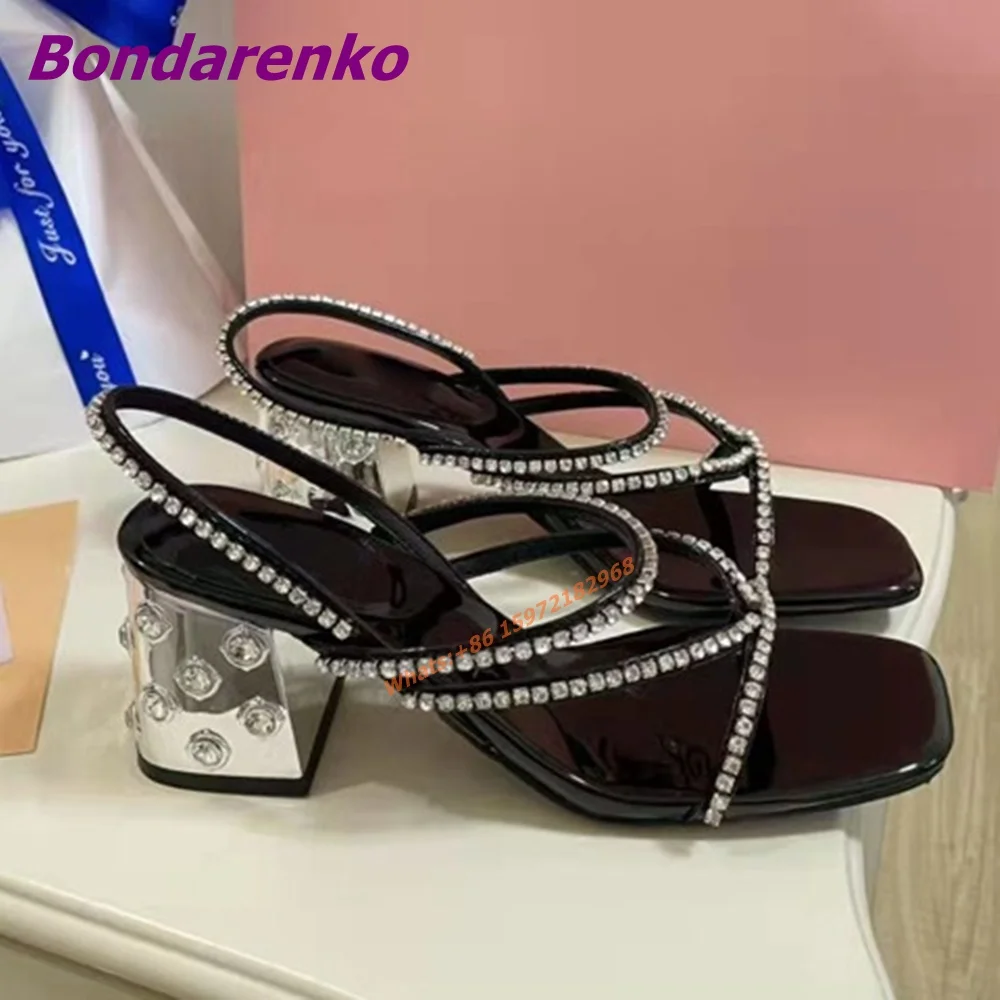 Sexy New Square Toe Sandals Crystal Straps Hollow Women Shoes Chunky Heel Slingback Solid Summer Banquet Sandals Daily Shoes
Sexy New Square Toe Sandals Crystal Straps Hollow Women Shoes Chunky Heel Slingback Solid Summer Banquet Sandals Daily Shoes