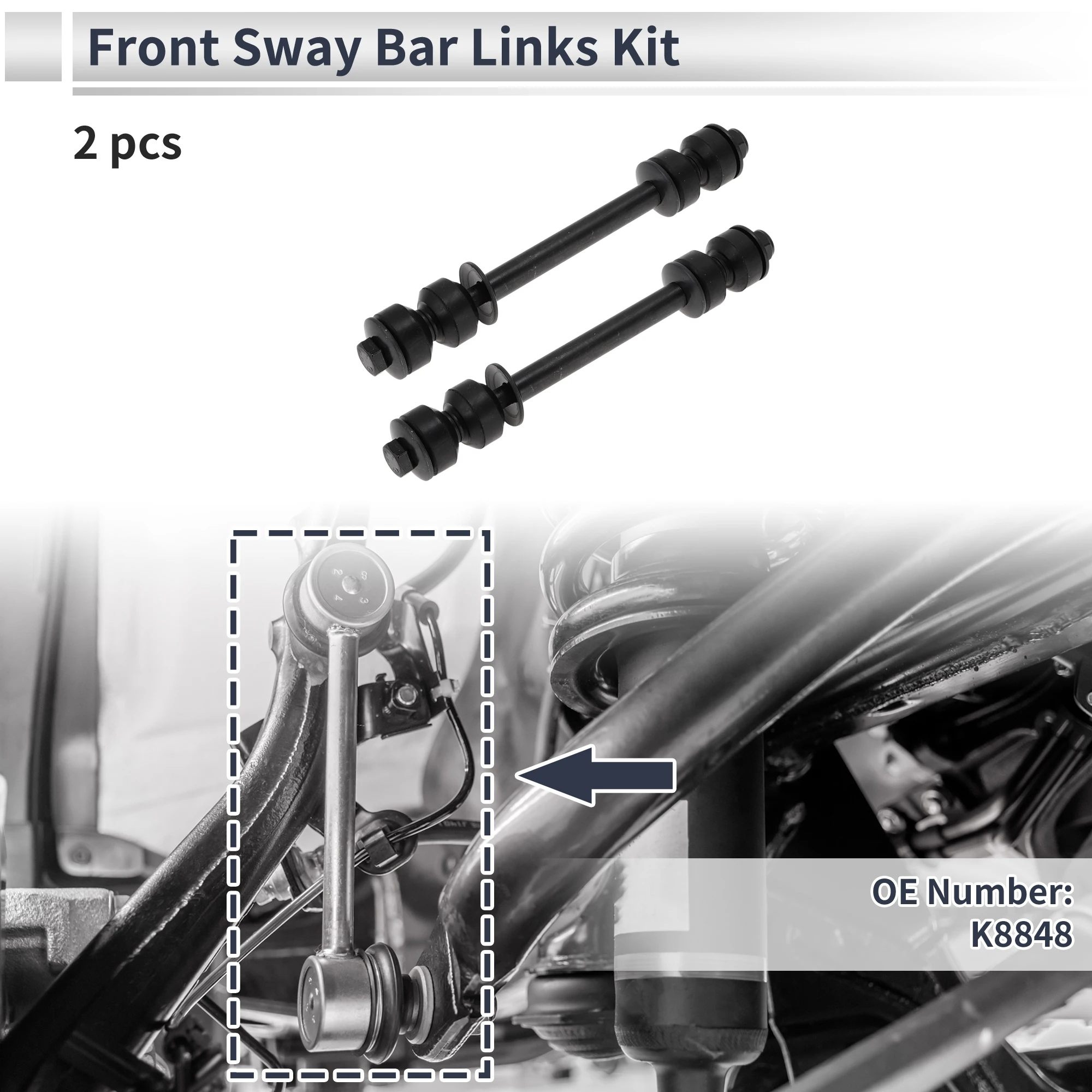 Тяги переднего стабилизатора UXCELL для FORD для Mustang 1994-2004 гг. No K8848 2 шт.
Тяги переднего стабилизатора UXCELL для FORD для Mustang 1994-2004 гг. No K8848 2 шт.