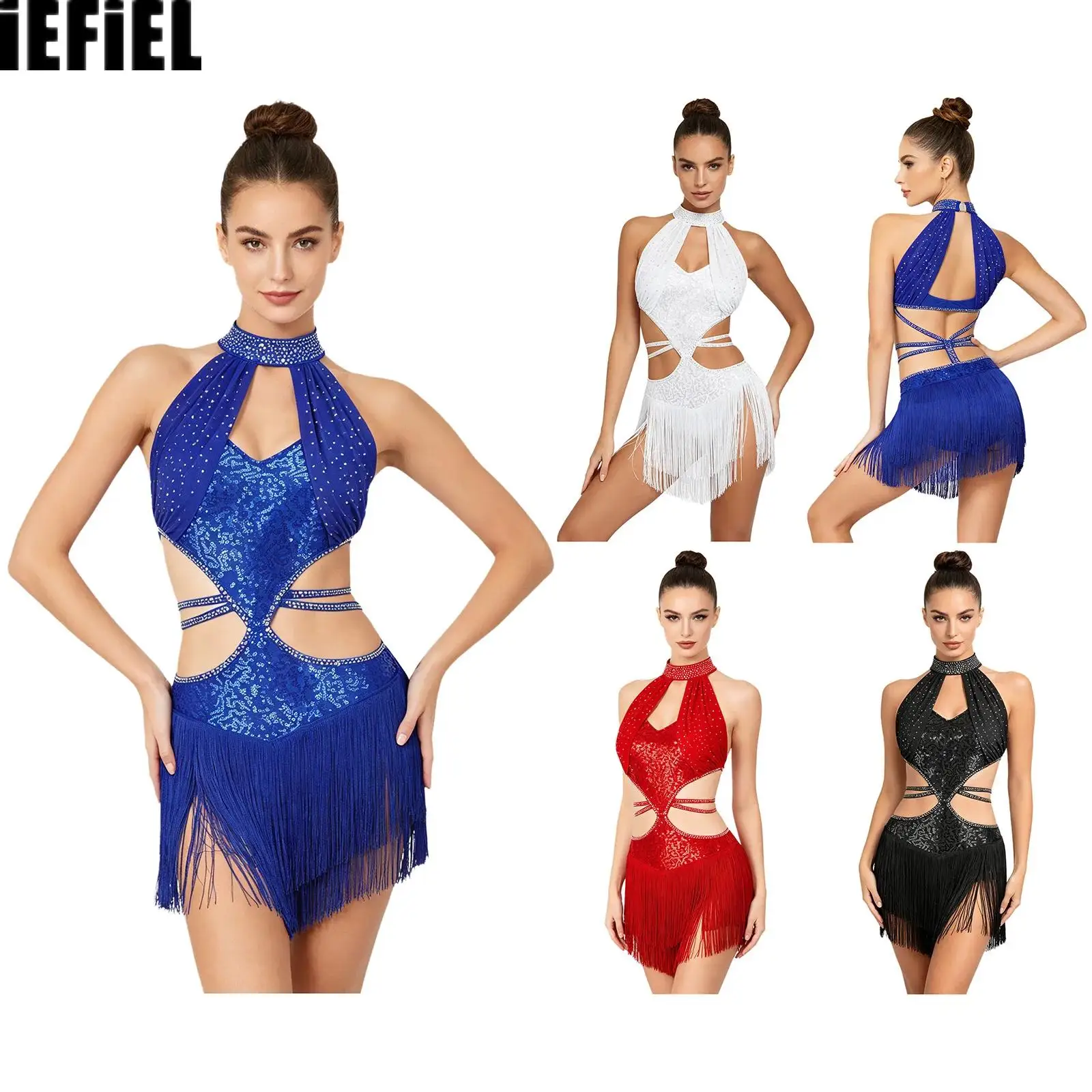 Women Tassel Latin Dance Dress Shiny Keyhole Front Cutout Back Sleeveless Fringe Dress for Performance Competition
Women Tassel Latin Dance Dress Shiny Keyhole Front Cutout Back Sleeveless Fringe Dress for Performance Competition