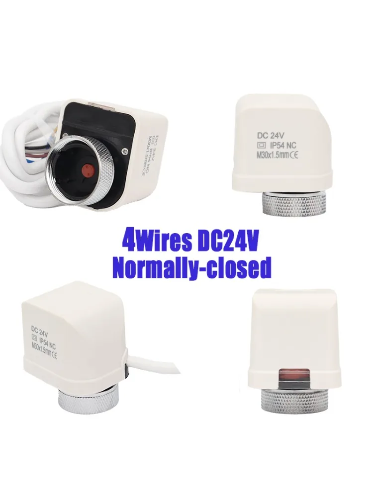 (1/5/10 шт.) 4-проводной термопривод постоянного тока 24 В (зонный клапан) для гидронического водяного/гликолевого PEx радиального напольного коллектора 
(1/5/10 шт.) 4-проводной термопривод постоянного тока 24 В (зонный клапан) для гидронического водяного/гликолевого PEx радиального напольного коллектора