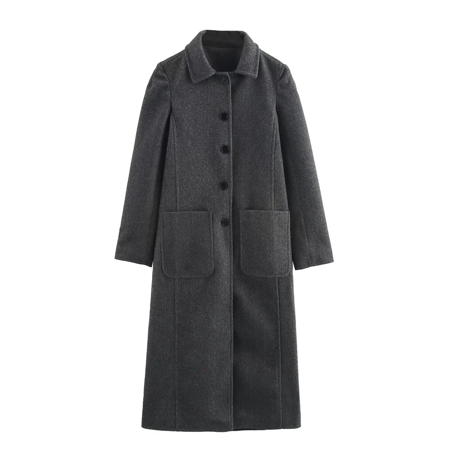 Women's Single-breasted Woolen Coat Autumn Winter Fashion European American Style Lapel with Pockets B481918
Women's Single-breasted Woolen Coat Autumn Winter Fashion European American Style Lapel with Pockets B481918