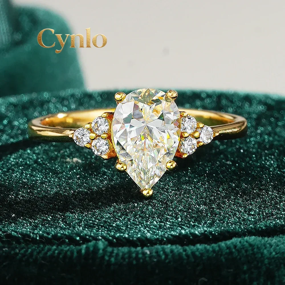 Cynlo Jewelry Luxury 100% Real 18k Gold Ring Women's Drop Diamond Ring with Ring Ring Pear-Shaped Moissanite Ring
Cynlo Jewelry Luxury 100% Real 18k Gold Ring Women's Drop Diamond Ring with Ring Ring Pear-Shaped Moissanite Ring