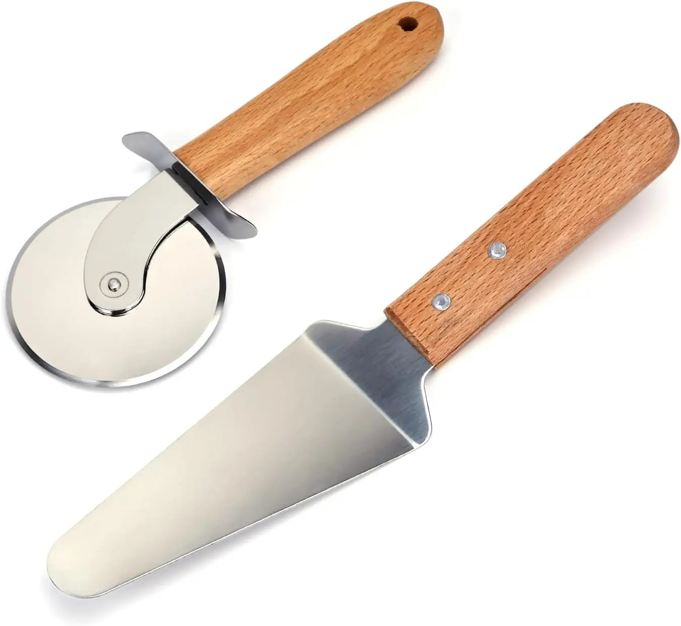 Stainless Steel Pizza Cutter with Wood Handle, Sharp Blade for Easy Slicing
Stainless Steel Pizza Cutter with Wood Handle, Sharp Blade for Easy Slicing
