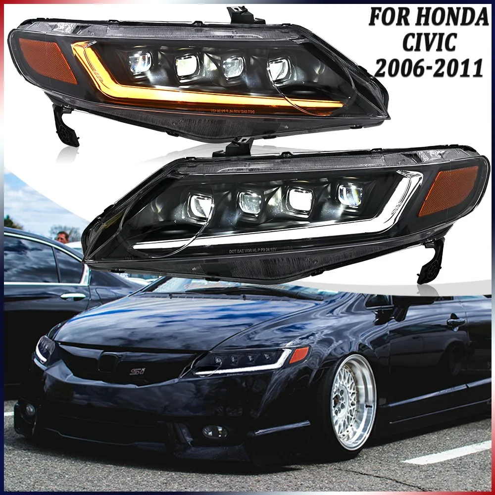 1 комплект светодиодных фар DRL в сборе для Honda Civic Sedan 2006-2011 годов, 4-дверные передние фары, аксессуары для фар
1 комплект светодиодных фар DRL в сборе для Honda Civic Sedan 2006-2011 годов, 4-дверные передние фары, аксессуары для фар