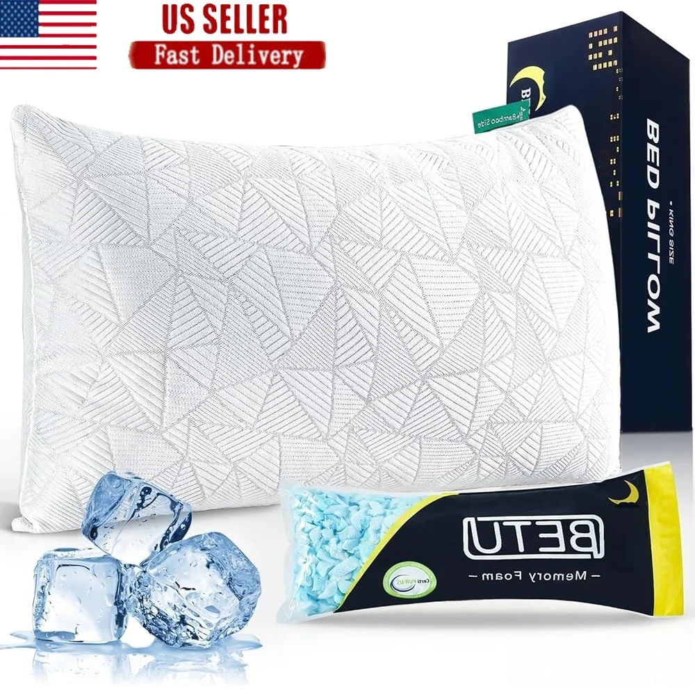 Cooling Memory Foam Pillow Adjustable Soft Firm Sleep Support Queen Size Hot Sleepers Ideal Sweet Dreams
Cooling Memory Foam Pillow Adjustable Soft Firm Sleep Support Queen Size Hot Sleepers Ideal Sweet Dreams