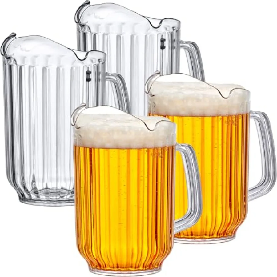Cheerly Beerly - Unbreakable Plastic Beer Pitcher 60 oz,Restaurant-Grade Polycarbonate Beverage Dispenser with Pour Spout, Dish
Cheerly Beerly - Unbreakable Plastic Beer Pitcher 60 oz,Restaurant-Grade Polycarbonate Beverage Dispenser with Pour Spout, Dish