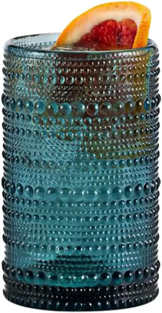 13 Ounce Iced Beverage Glasses Set of 4, Cornflower Blue Hobnail Glass, Dishwasher Safe Soda Lime Glassware
13 Ounce Iced Beverage Glasses Set of 4, Cornflower Blue Hobnail Glass, Dishwasher Safe Soda Lime Glassware