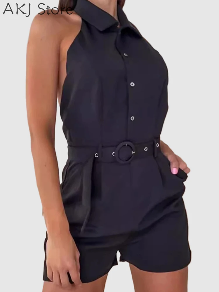 Summer Fashion Women Short Jumpsuit One-Piece Casual Sleeveless Turn Down Collar Pockets Playsuits
Summer Fashion Women Short Jumpsuit One-Piece Casual Sleeveless Turn Down Collar Pockets Playsuits