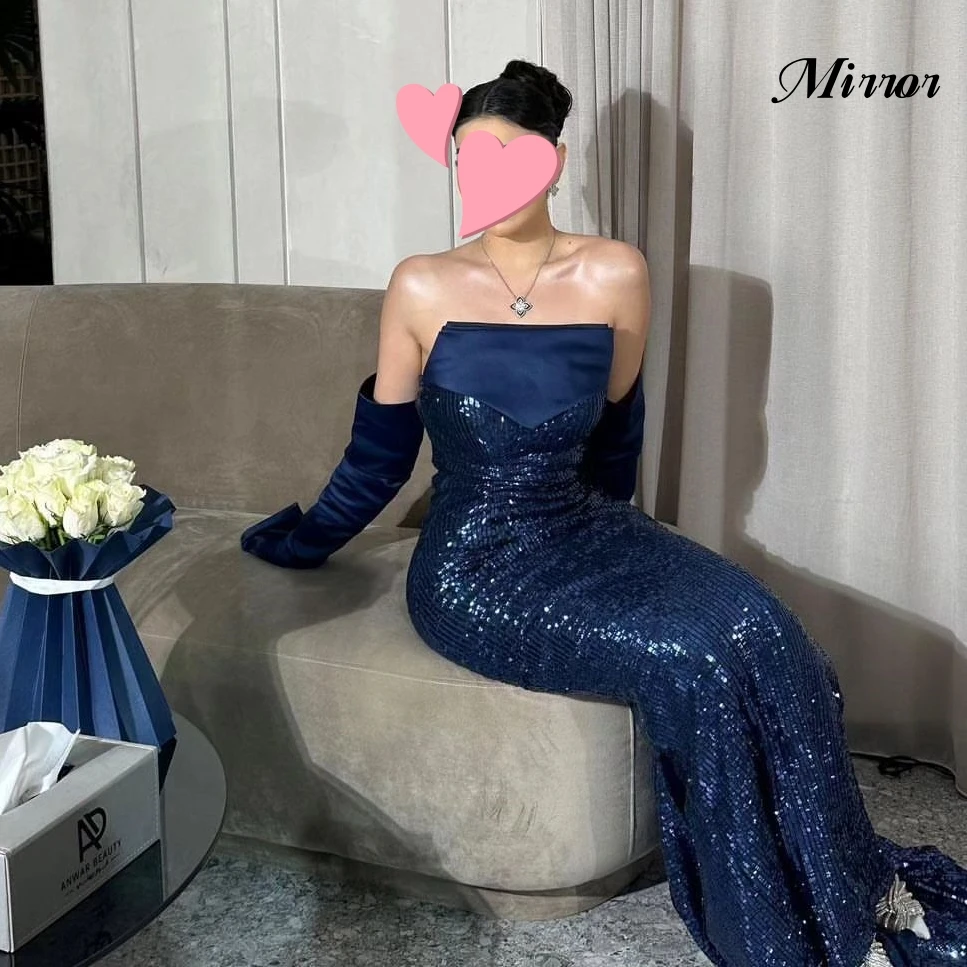Mirror Dress Elegant Vintage Sexy Navy Blue Mermaid Shiny Sequins Satin Customize Formal Occasion Prom Dress Evening Party Gowns
Mirror Dress Elegant Vintage Sexy Navy Blue Mermaid Shiny Sequins Satin Customize Formal Occasion Prom Dress Evening Party Gowns