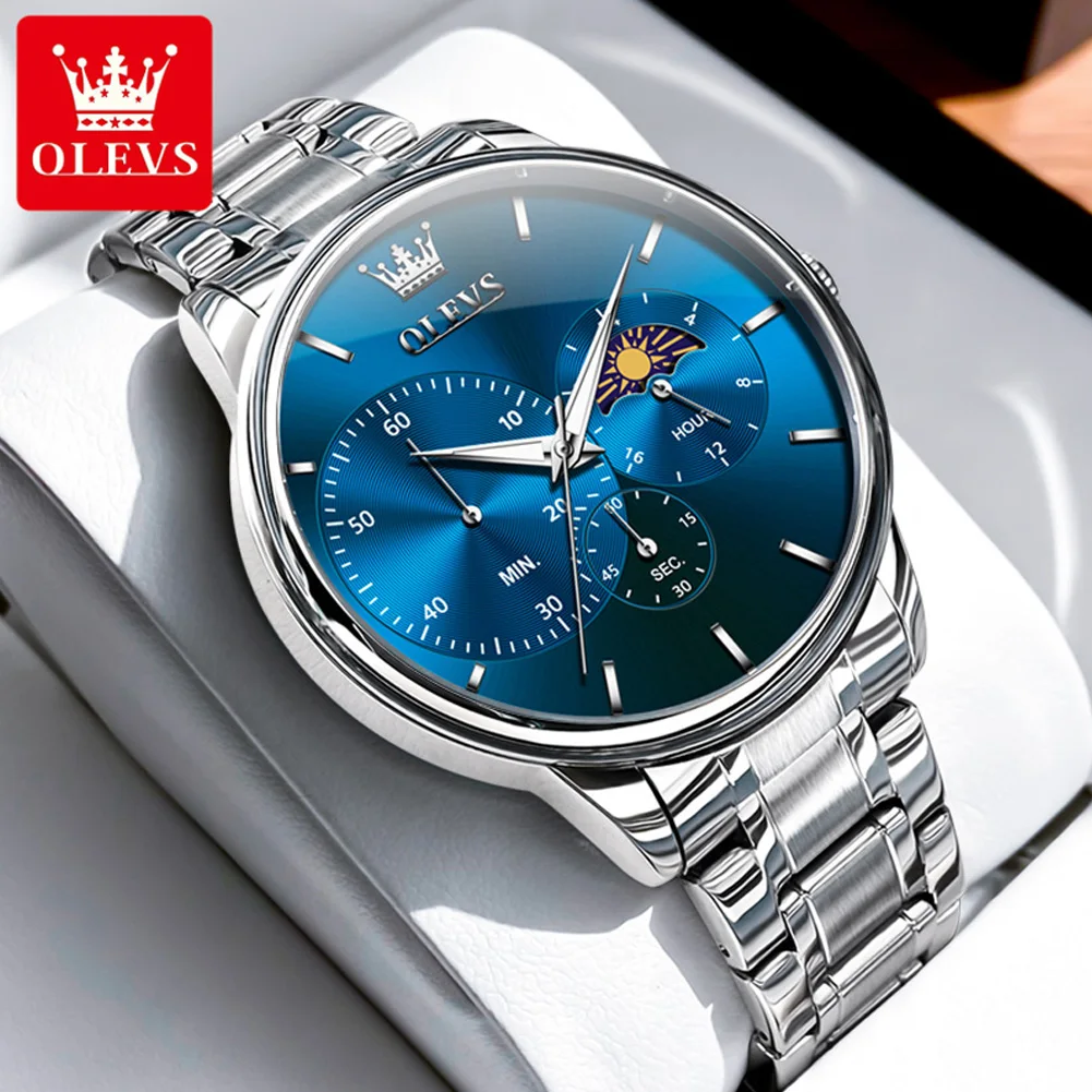 OLEVS Moon Phase Men's Watch Simple Casual Original Fashion Quartz Watch for Men Waterproof Luminous Stainleess Steel Wristwatch
OLEVS Moon Phase Men's Watch Simple Casual Original Fashion Quartz Watch for Men Waterproof Luminous Stainleess Steel Wristwatch