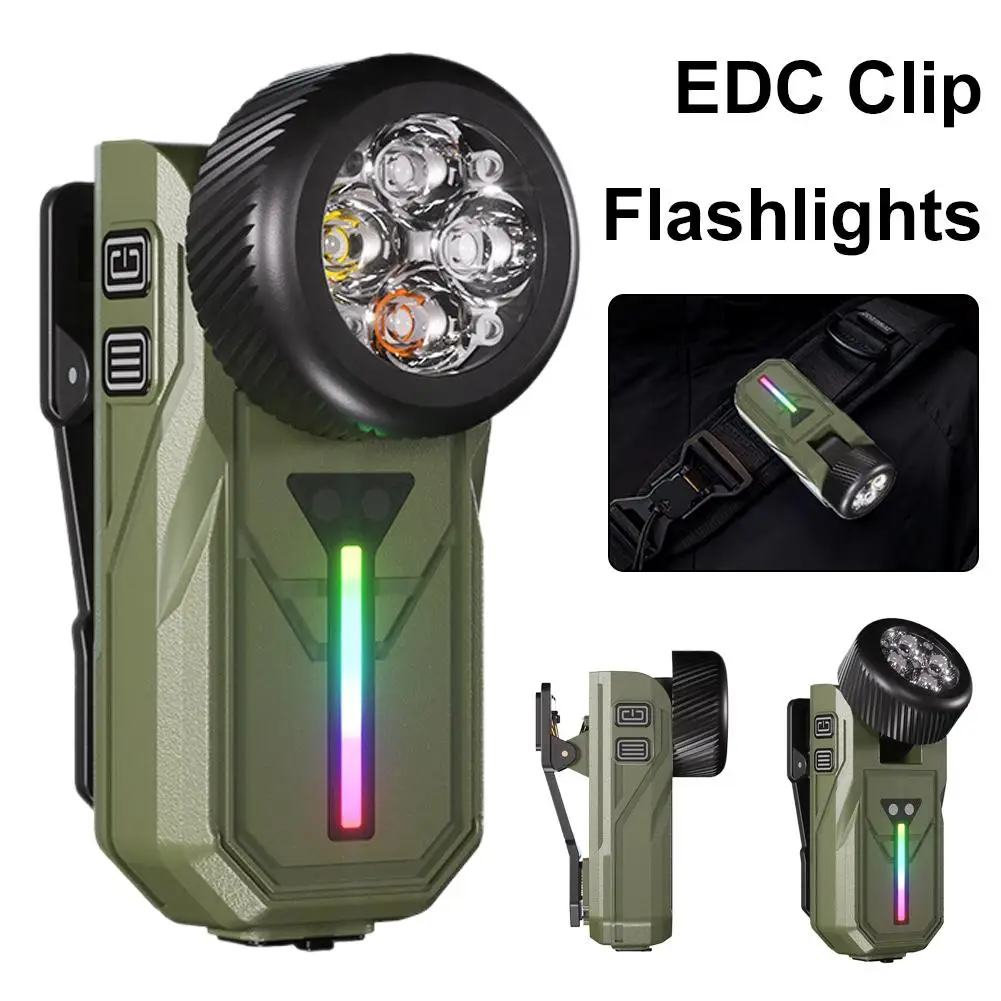 Магнитный фонарик EDC Clip Flashlight 90 ° Регулируемая рабочая лампа с датчиком жестов и УФ-светом, перезаряжаемая мини-фонарик для кармана
Магнитный фонарик EDC Clip Flashlight 90 ° Регулируемая рабочая лампа с датчиком жестов и УФ-светом, перезаряжаемая мини-фонарик для кармана
