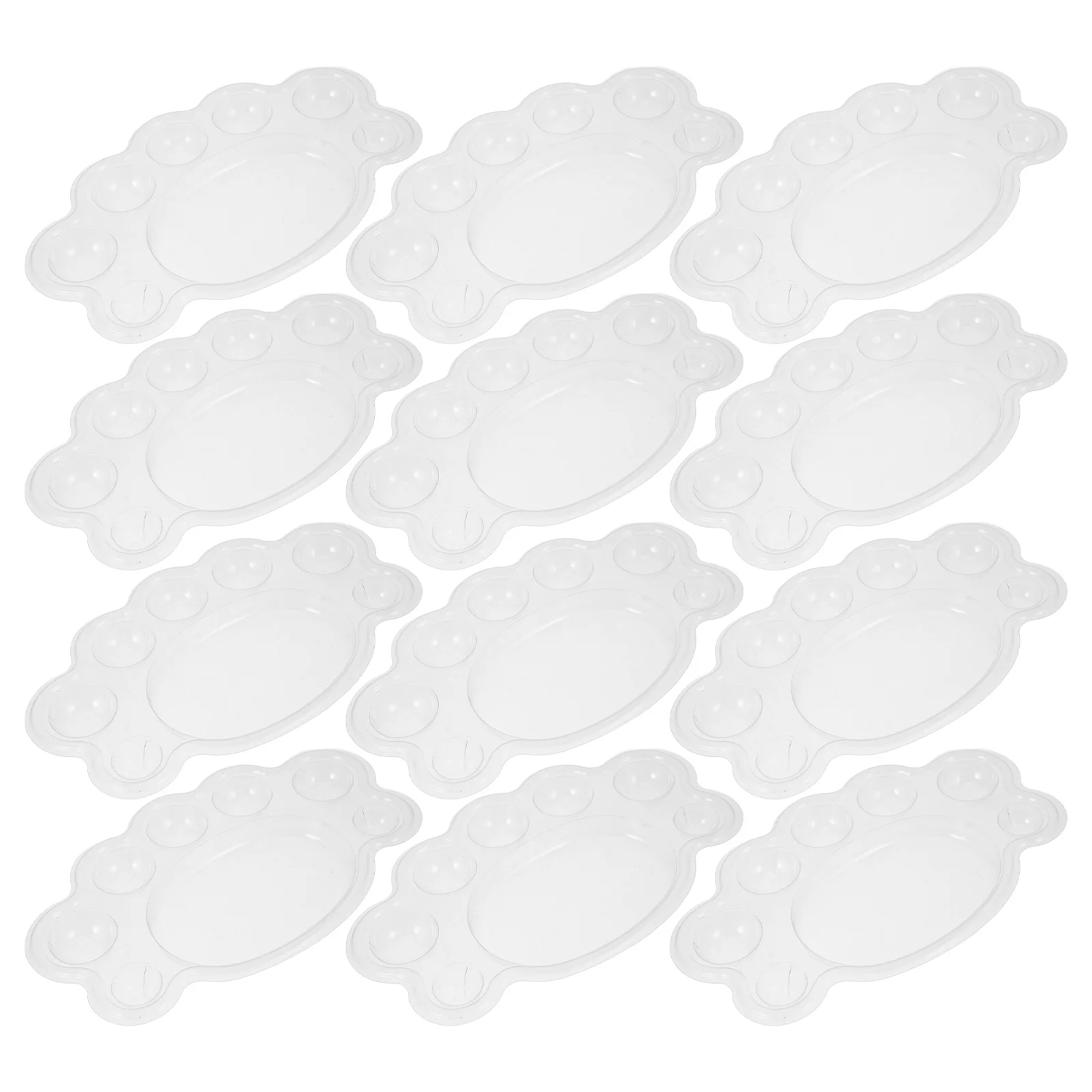 50pcs Disposable Paint Pallet Clear PVC Paint Tray Footprint Color Mixing Palette for Kids Acrylic Watercolor Oil Painting DIY
50pcs Disposable Paint Pallet Clear PVC Paint Tray Footprint Color Mixing Palette for Kids Acrylic Watercolor Oil Painting DIY