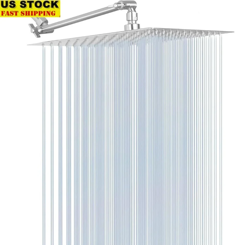 Насадка для тропического душа, 11 дюймов, регулируемый латунный удлинитель, 12 дюймов, квадратная насадка для душа из нержавеющей стали, 144 форсунки, массаж с высоким расходом и водопадом 
Насадка для тропического душа, 11 дюймов, регулируемый латунный удлинитель, 12 дюймов, квадратная насадка для душа из нержавеющей стали, 144 форсунки, массаж с высоким расходом и водопадом