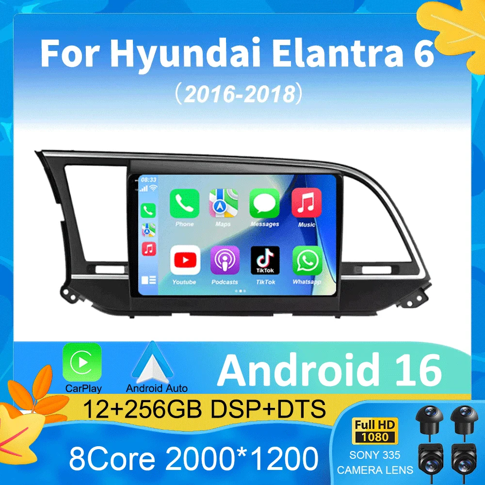 Автомагнитола Android 16 для Hyundai Elantra 6 2016-2018: Мультимедийный видеоплеер, GPS-навигация (без 2DIN DVD)
Автомагнитола Android 16 для Hyundai Elantra 6 2016-2018: Мультимедийный видеоплеер, GPS-навигация (без 2DIN DVD)
