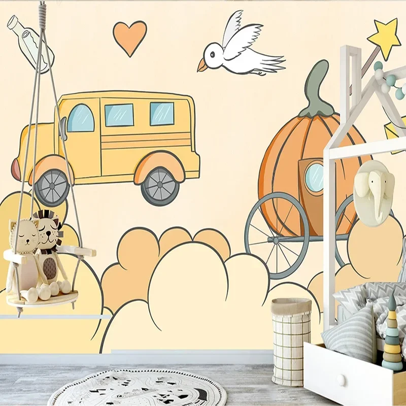 Custom 3D Mural Wallpaper Nordic Ins Style Fresh Cartoon Pumpkin Car Pattern for Children Room Background Photo Papel De Parede
Custom 3D Mural Wallpaper Nordic Ins Style Fresh Cartoon Pumpkin Car Pattern for Children Room Background Photo Papel De Parede