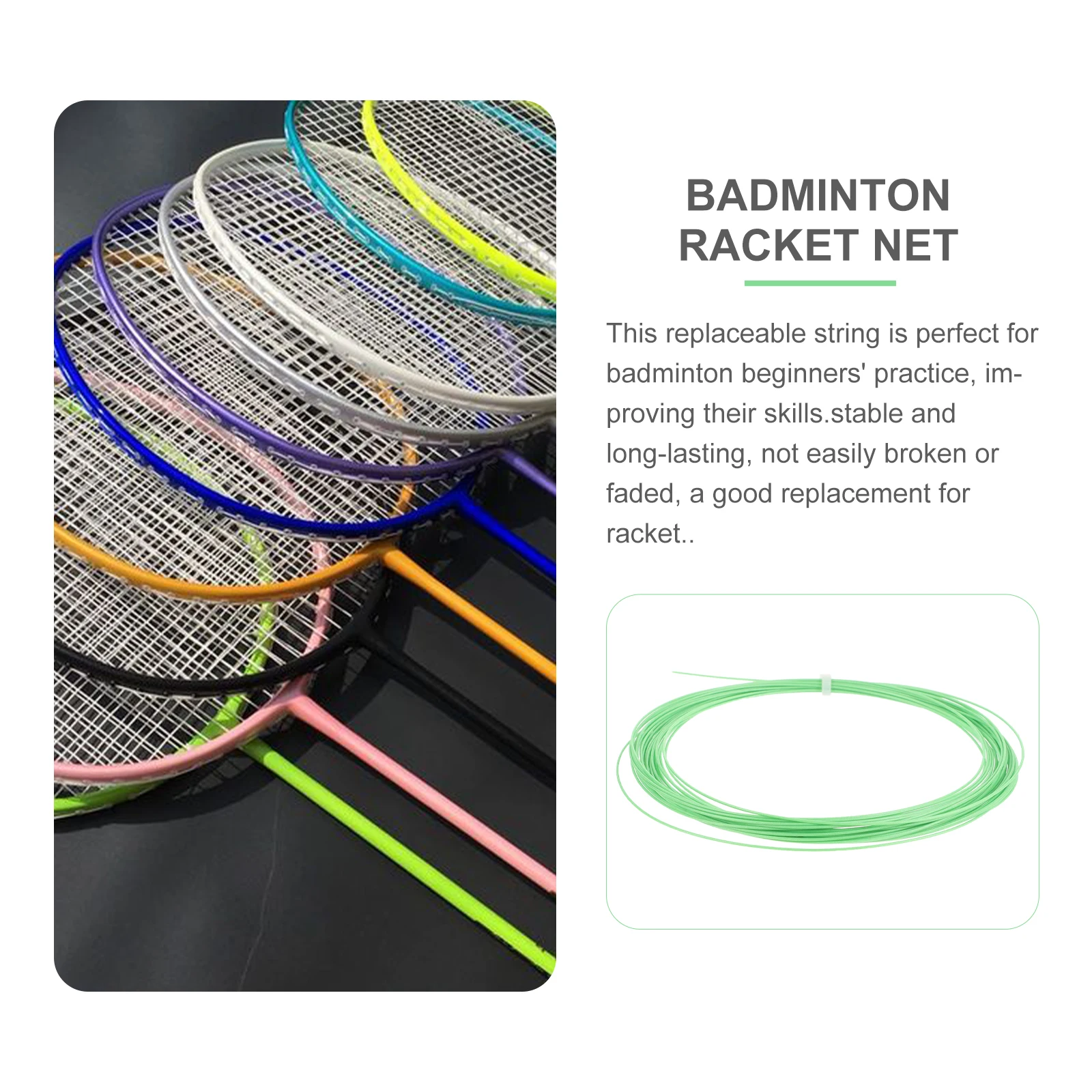 10m PA 2055 Badminton String 0.70mm Green Durable Nylon Training Racket Thread Easy Cut for Beginners Improving for Rackets
10m PA 2055 Badminton String 0.70mm Green Durable Nylon Training Racket Thread Easy Cut for Beginners Improving for Rackets