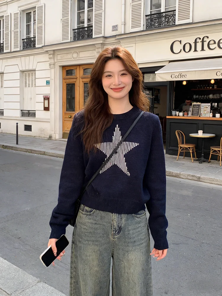 Unique Beautiful Miu Star Print Long Sleeve Knitted Sweater Women's Inner Wear Spring 2026 Casual Loose Fit Soft Fabric
Unique Beautiful Miu Star Print Long Sleeve Knitted Sweater Women's Inner Wear Spring 2026 Casual Loose Fit Soft Fabric