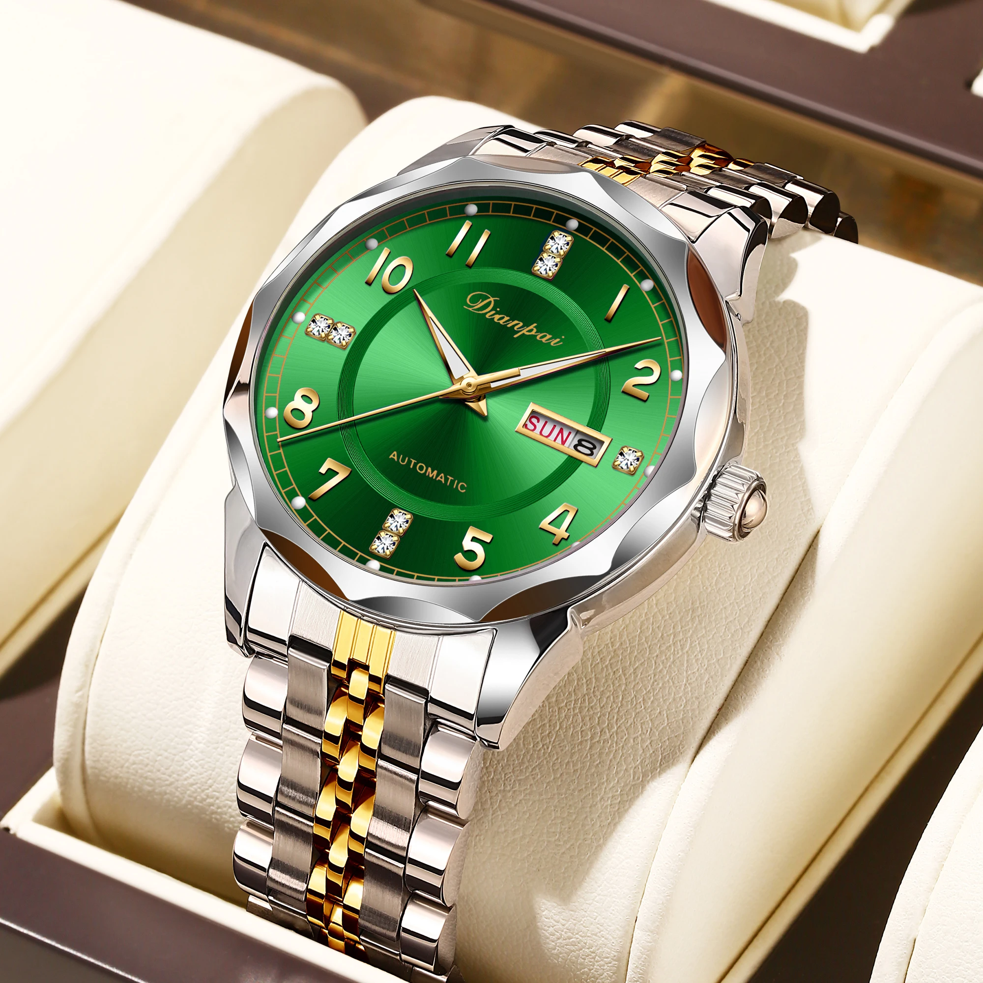 Classic men's automatic mechanical watch, luminous stainless steel casual watch, automatic winding luxury men's watch, ideal men
Classic men's automatic mechanical watch, luminous stainless steel casual watch, automatic winding luxury men's watch, ideal men