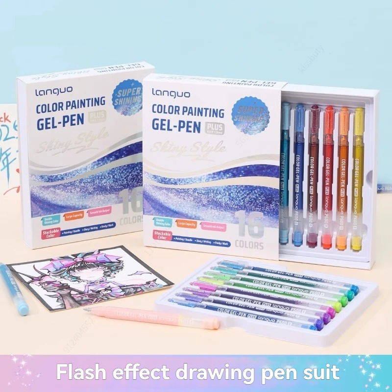 16/24Colors Super Flash Effects Gel Markers pen 1mm Painting Drawing Marker Pen For Coloring Handbook Neutral Notebook Pen
16/24Colors Super Flash Effects Gel Markers pen 1mm Painting Drawing Marker Pen For Coloring Handbook Neutral Notebook Pen