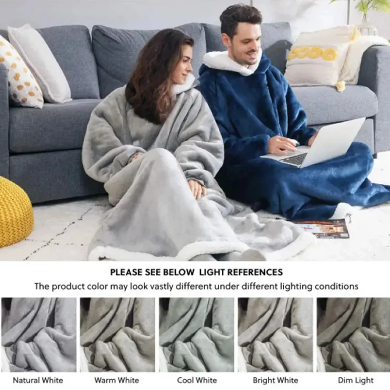 Hooded Pajamas Extra-Long Flannel Blanket Pajamas Pullover Wool Outdoor Wearable Sweater Sleeves Super Large Winter Hoodie
Hooded Pajamas Extra-Long Flannel Blanket Pajamas Pullover Wool Outdoor Wearable Sweater Sleeves Super Large Winter Hoodie