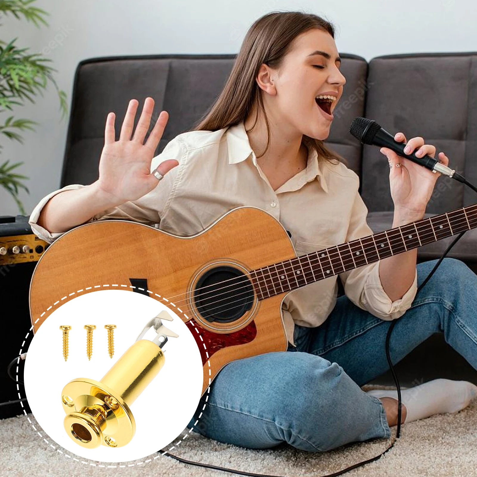 Pickup Jack Zinc Alloy Output Socket 12mm Drill Compatible 6 35mm Plugs Durable Sensitive Electronic Socket Plate Guitar
Pickup Jack Zinc Alloy Output Socket 12mm Drill Compatible 6 35mm Plugs Durable Sensitive Electronic Socket Plate Guitar