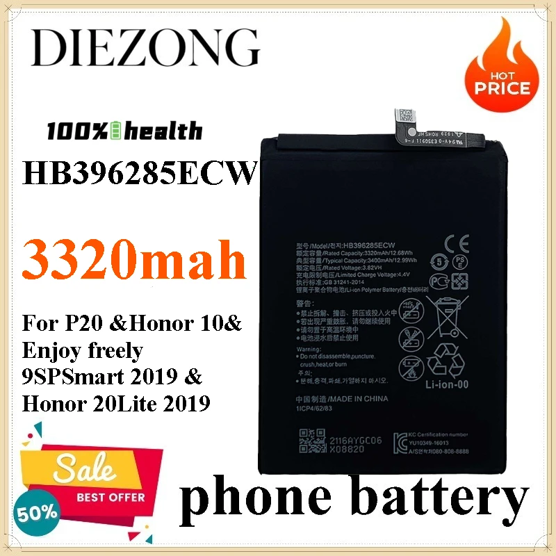 New HB396285ECW 3320mah Battery for Huawei P20 Honor10 Honor20Lite
New HB396285ECW 3320mah Battery for Huawei P20 Honor10 Honor20Lite