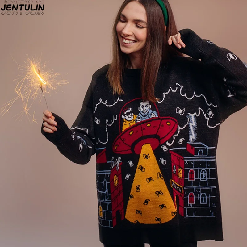 Y2k Hip Hop Streetwear Vintage Halloween EMO Harajuku Knitted Sweater Pullover Loose Retro Long sleeve Top Womens Winter Sweater
Y2k Hip Hop Streetwear Vintage Halloween EMO Harajuku Knitted Sweater Pullover Loose Retro Long sleeve Top Womens Winter Sweater