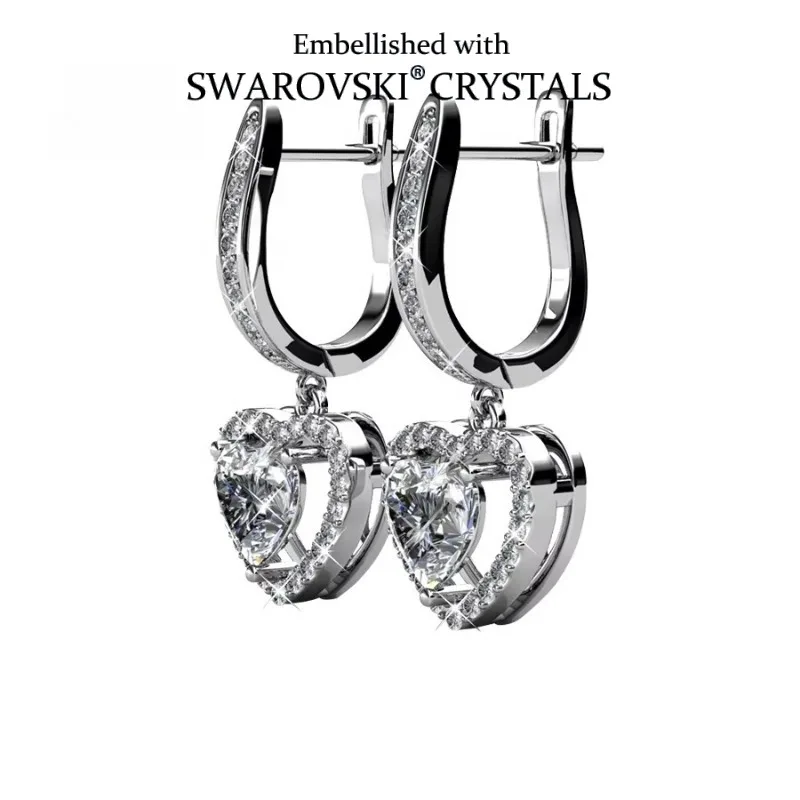 Daisini Серьги-подвески в форме сердца из стерлингового серебра 925 пробы с кристаллами Сваровски для женщин, ювелирные изделия со стразами
Daisini Серьги-подвески в форме сердца из стерлингового серебра 925 пробы с кристаллами Сваровски для женщин, ювелирные изделия со стразами