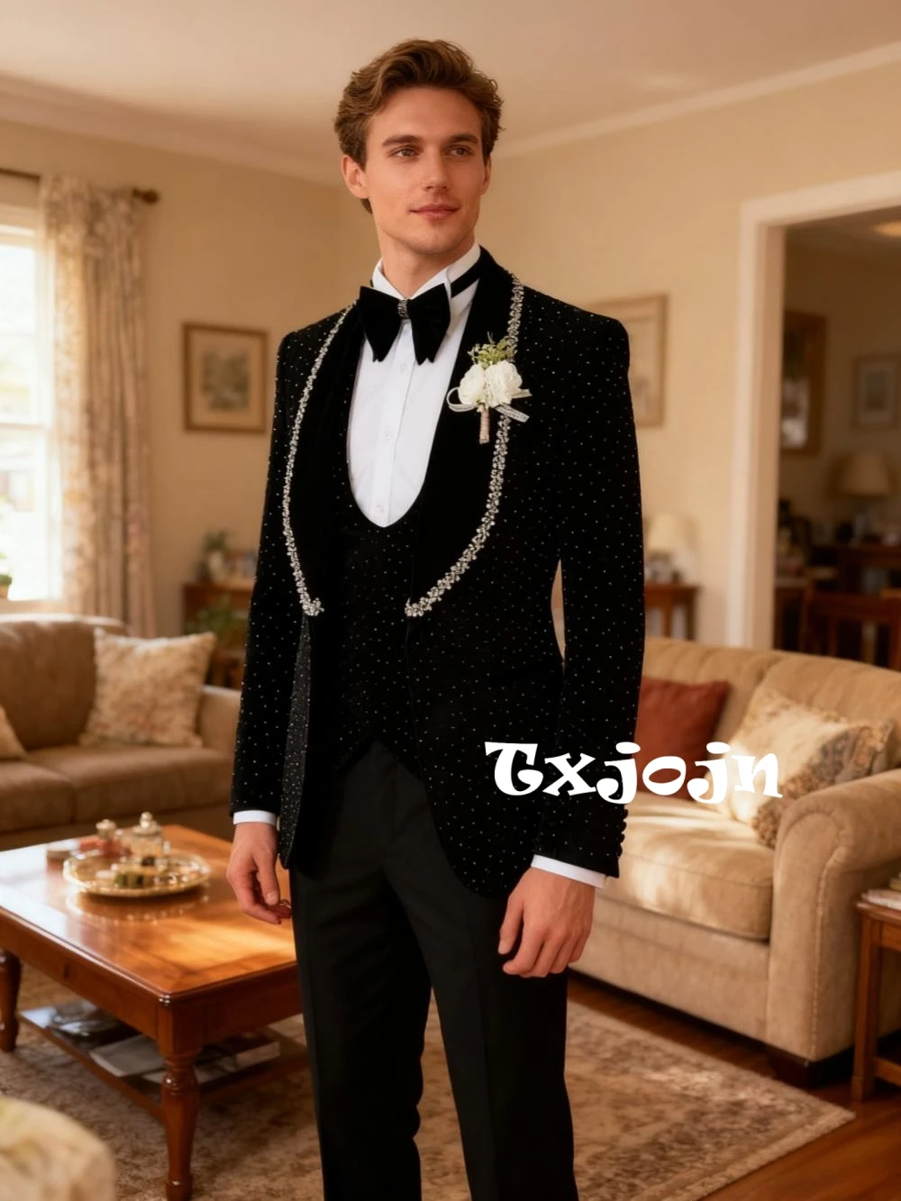 Exquisite Beaded Crystal Men's Suits 3 Pieces Dancing Wear Handsome Shawl Lapel Slim Fit Suit Set Banquet Party Tuxedo S-3XL
Exquisite Beaded Crystal Men's Suits 3 Pieces Dancing Wear Handsome Shawl Lapel Slim Fit Suit Set Banquet Party Tuxedo S-3XL