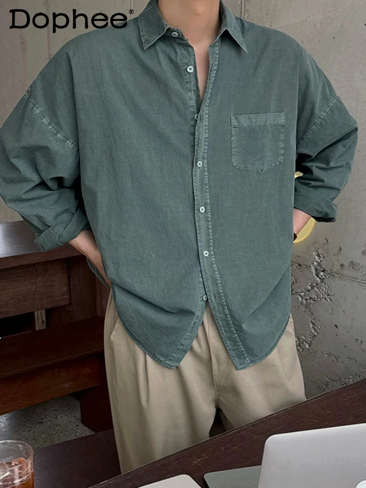 Fashion Long-sleeve Shirts Men's 2026 Spring New Loose Comfort Shirt Solid Color Simple Pocket Decoration Breathable Simple Tops
Fashion Long-sleeve Shirts Men's 2026 Spring New Loose Comfort Shirt Solid Color Simple Pocket Decoration Breathable Simple Tops