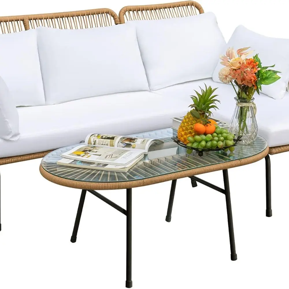 Белый L-образный секционный диван для улицы с подушками для патио, балкона и сада
Белый L-образный секционный диван для улицы с подушками для патио, балкона и сада