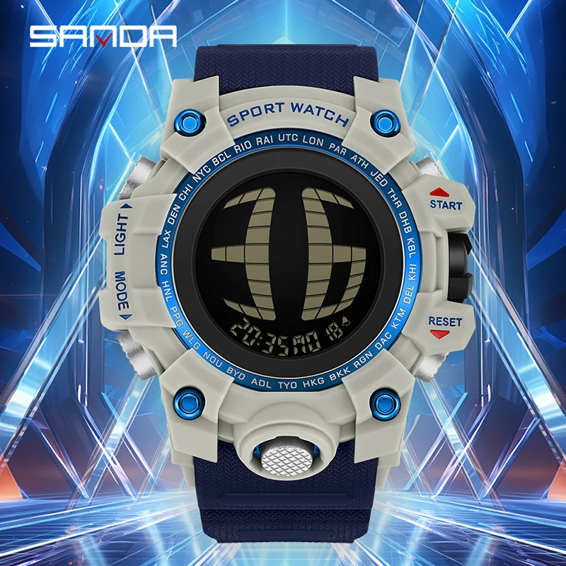 SANDA 2200, роскошные мужские электронные цифровые часы для спорта на открытом воздухе, водонепроницаемые мужские электронные часы с обратным отсчетом, будильник 
SANDA 2200, роскошные мужские электронные цифровые часы для спорта на открытом воздухе, водонепроницаемые мужские электронные часы с обратным отсчетом, будильник