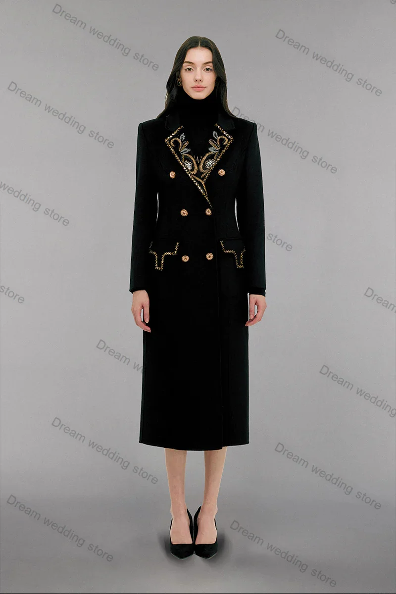 Luxury Black Crystals Women Suits 1 Piece Long Blazer Skirt Prom Dress Formal Wedding Tuxedo Custom Made Autumn Jacket
Luxury Black Crystals Women Suits 1 Piece Long Blazer Skirt Prom Dress Formal Wedding Tuxedo Custom Made Autumn Jacket