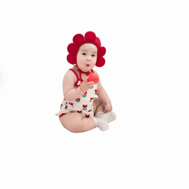 Baby Red Flower Print Sleeveless Romper with Petal Hat Set Newborn Infant Summer Cotton Bodysuit Outfit for 0-1 Years Pullover
Baby Red Flower Print Sleeveless Romper with Petal Hat Set Newborn Infant Summer Cotton Bodysuit Outfit for 0-1 Years Pullover
