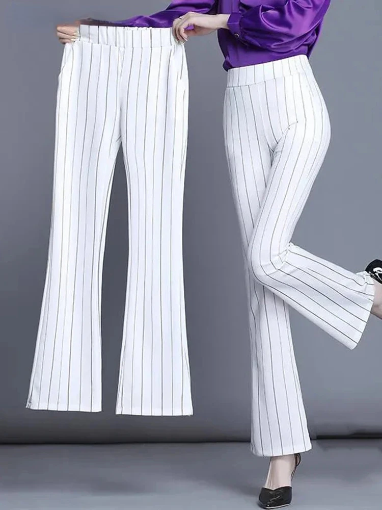 Slim High Waist Flare Pants Mom Formal Stretch Suit Pantalones Office Women New Stripe Spodnie Ankle-length Trousers Summer
Slim High Waist Flare Pants Mom Formal Stretch Suit Pantalones Office Women New Stripe Spodnie Ankle-length Trousers Summer
