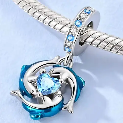 Dolphin Love Original Charm 925 Silver Fit Bracelet Necklace DIY For Lady Fine Jewelry
Dolphin Love Original Charm 925 Silver Fit Bracelet Necklace DIY For Lady Fine Jewelry